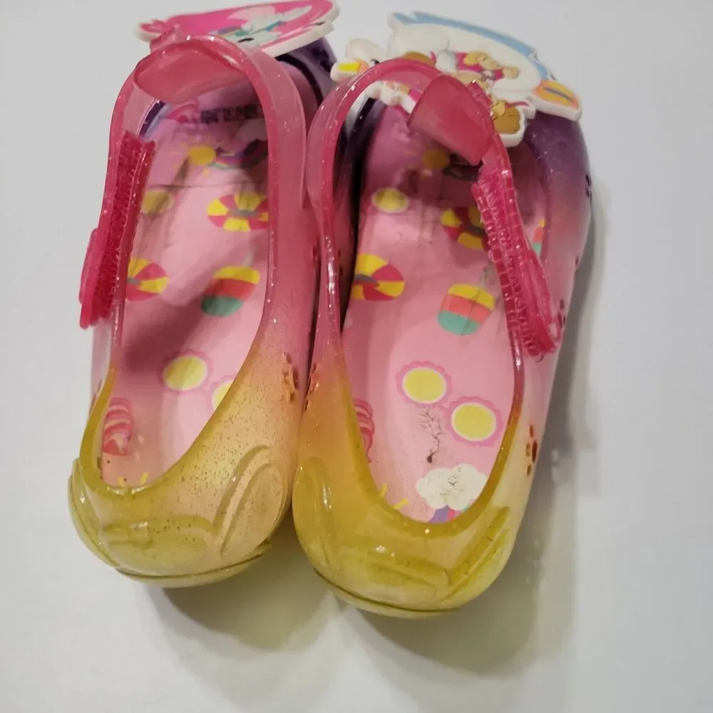 Paw Patrol Shoes Girls 11 Dressy Sandals Pink Cut Out Glitter Slip Ons Jelly Sky